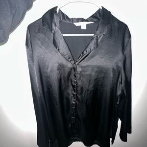 Black Silk Night gown top